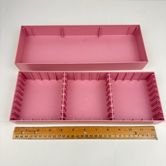 Vtg 1980s Cassette Tape Pink Hard Plastic w Lid The Dynasound Organizer Holds 24 - Picture 4 of 10